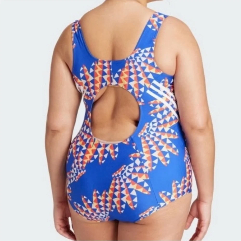 NWT! Adidas X Farm Rio Blue Banana Print One Piece Swimsuit 4X Plus